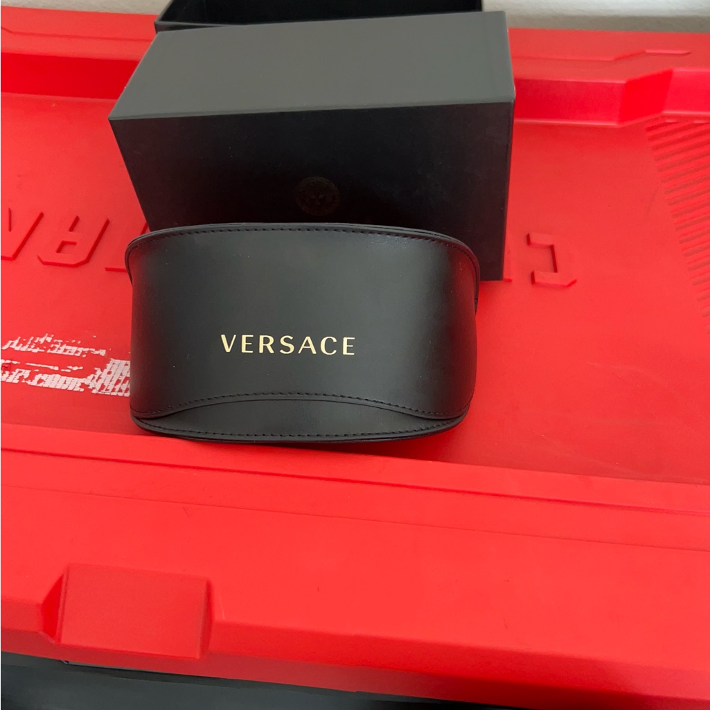 Versace White Sunglasses With Gold Logo